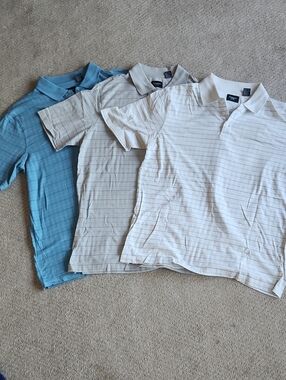 3 Haggar Mens Polo Tees Size L